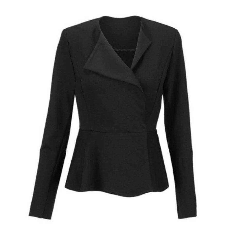 CAbi Agency black peplum blazer jacket women’s size small 4